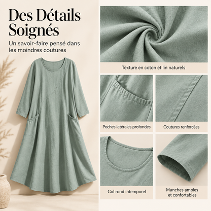 Garance | Robe longue fluide à manches longues