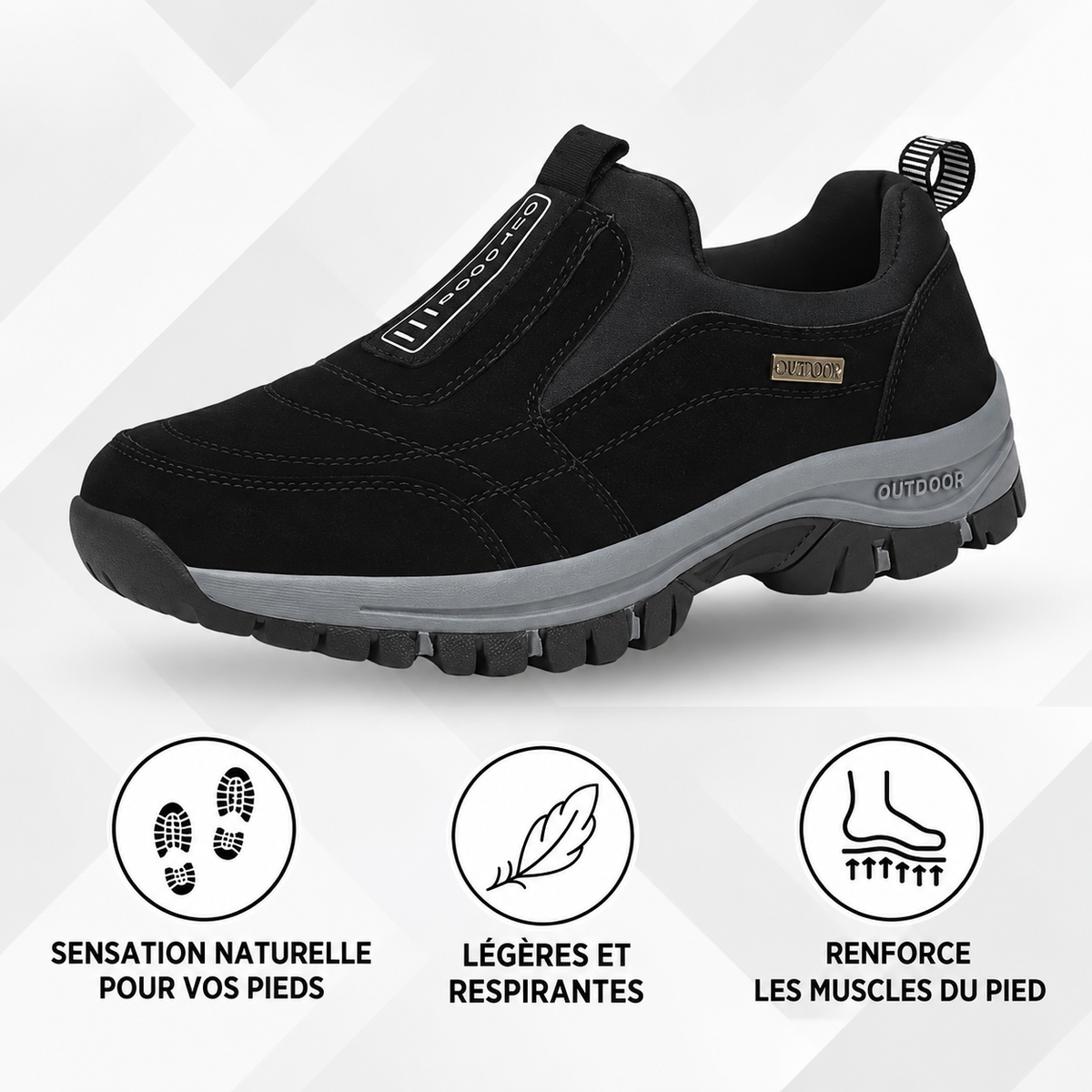 Bastien | Chaussures décontractées sans lacets, antidérapantes et orthopédiques