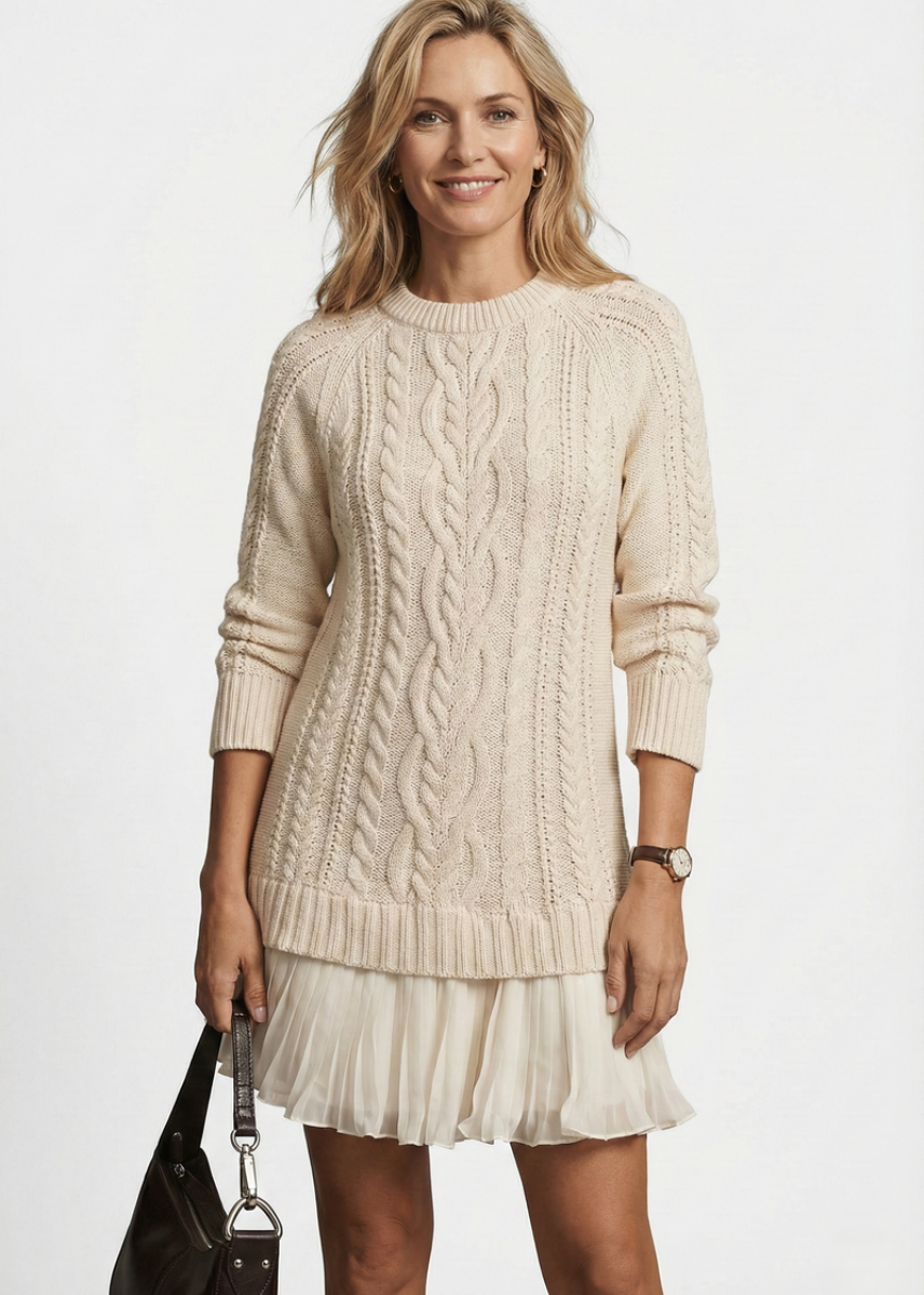 Odette | Robe pull en maille torsadée