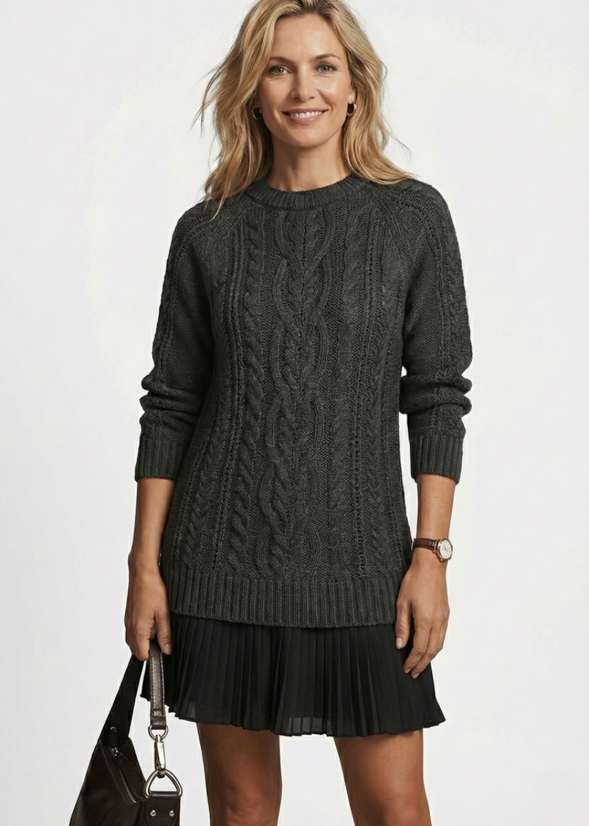 Odette | Robe pull en maille torsadée