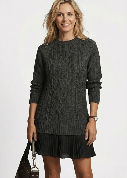 Odette | Robe pull en maille torsadée