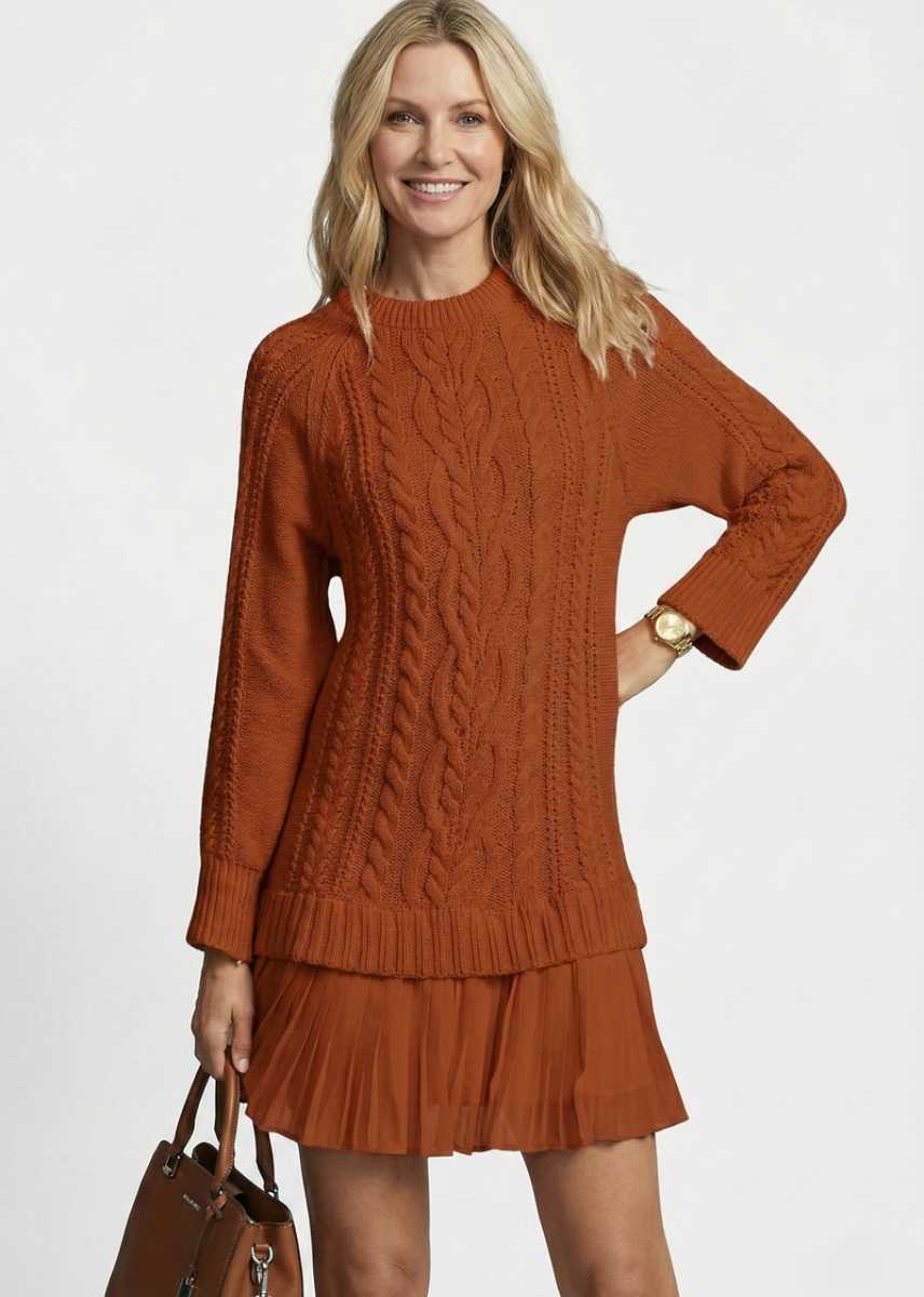 Odette | Robe pull en maille torsadée