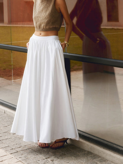 Margot | Jupe longue plissée taille haute